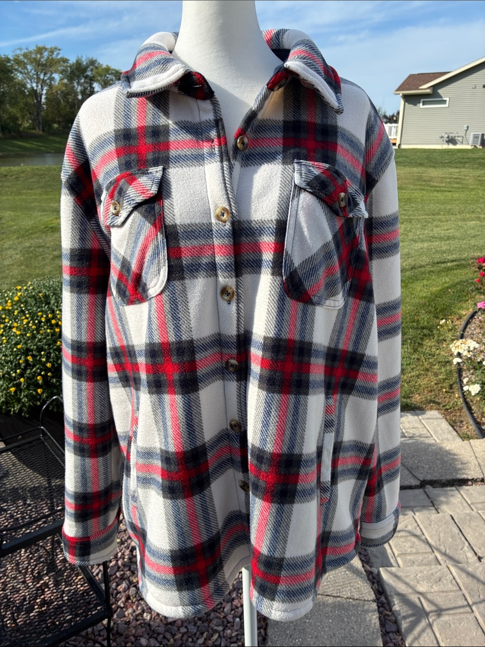 Sage Flannel Shacket XL